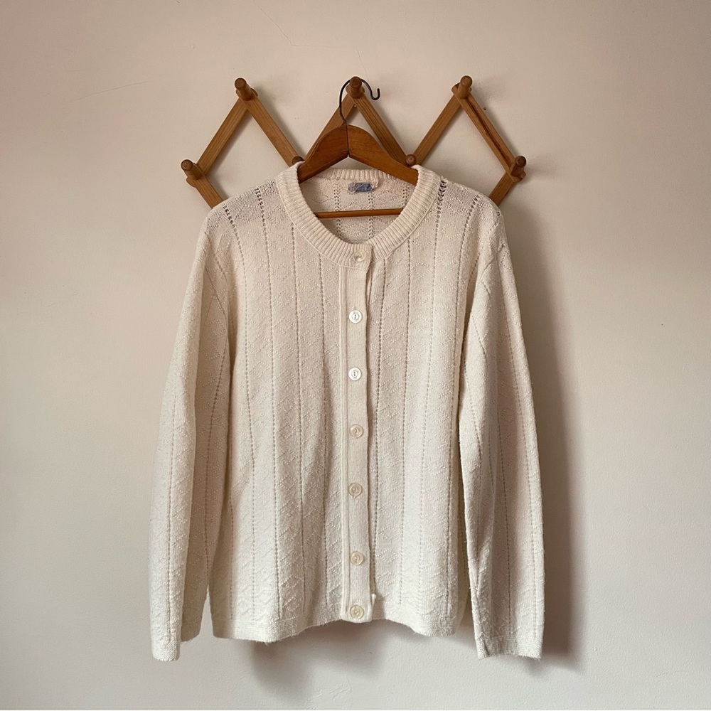 Vintage Cream Button Up Cardigan Sweater